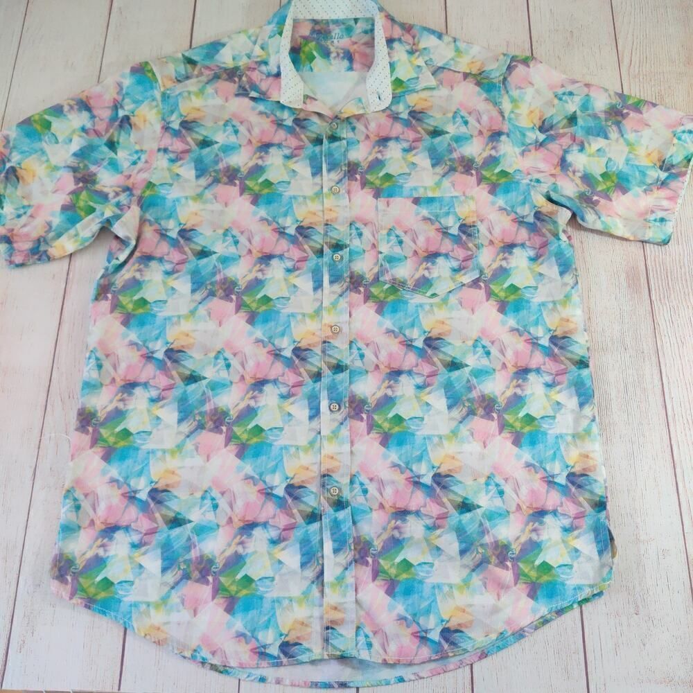 Marcello Sport silky button camp shirt sz XL